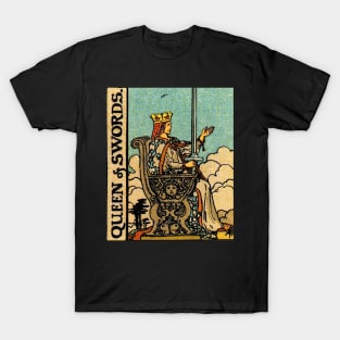 Queen of Swords Tarot Card Rider Waite T-Shirt